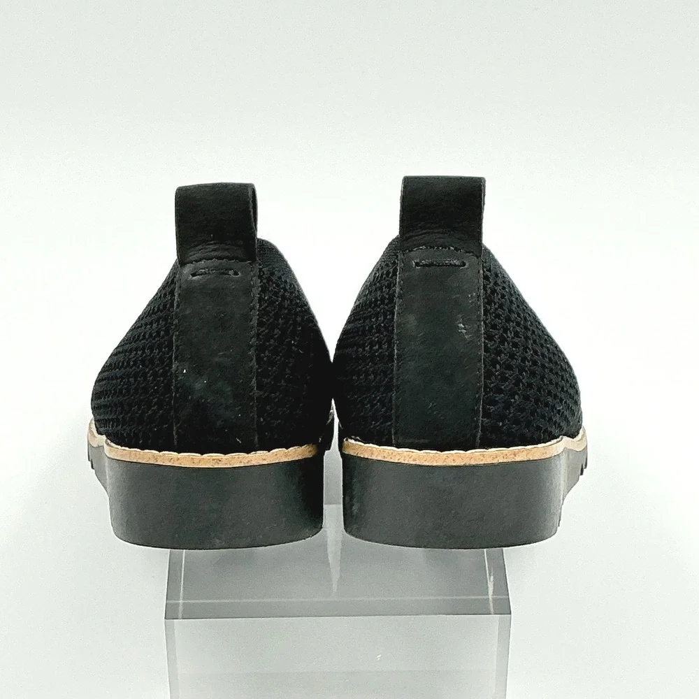Eileen Fisher Size 6.5 Black Stretch Knit Wedge Ballet Flats NEW Etta $175